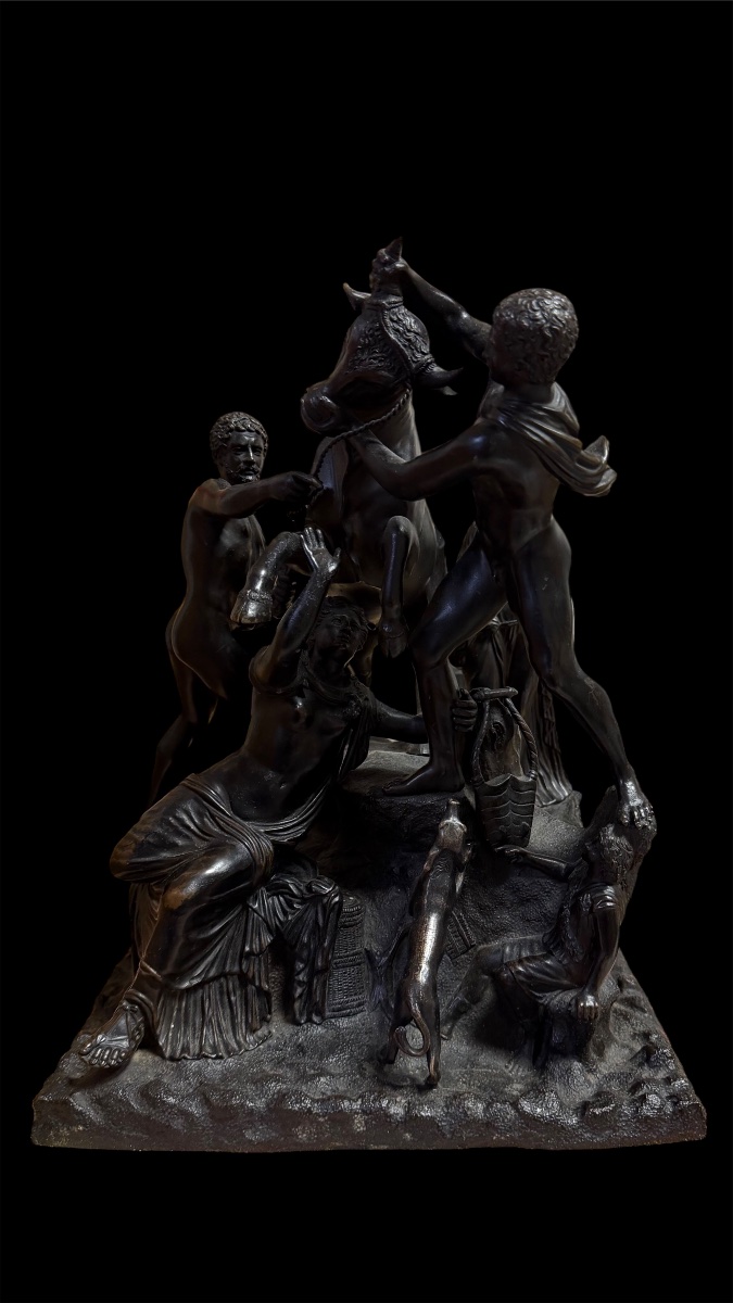 Bronze Group "the Farnese Bull" By Righetti, Late 18th Century