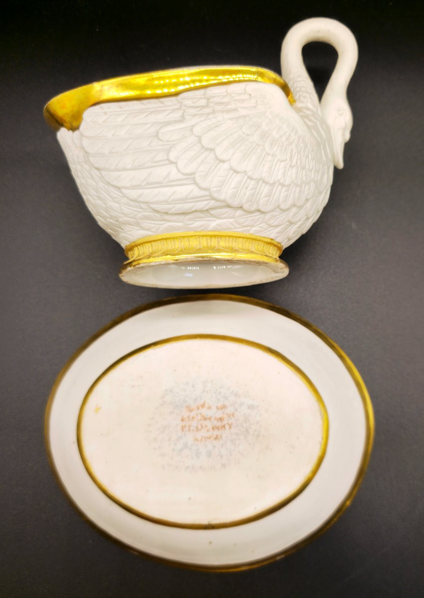 Dagoty Paris Swan-shaped Cup And Saucer-photo-4