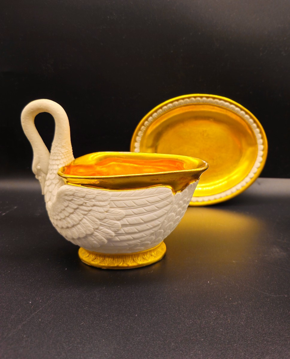 Dagoty Paris Swan-shaped Cup And Saucer