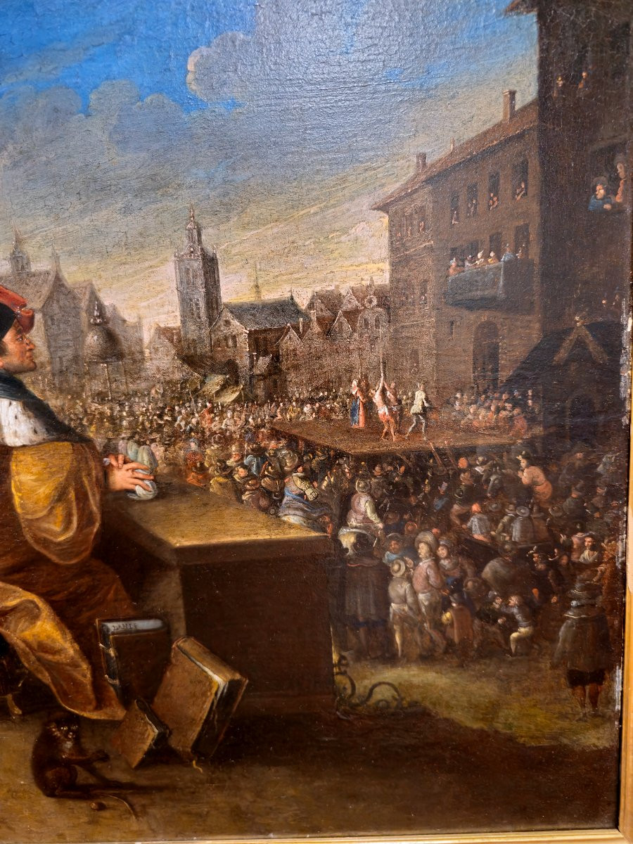 Daniel Hagens Oil On Panel "allegory Of Bad Government"-photo-3