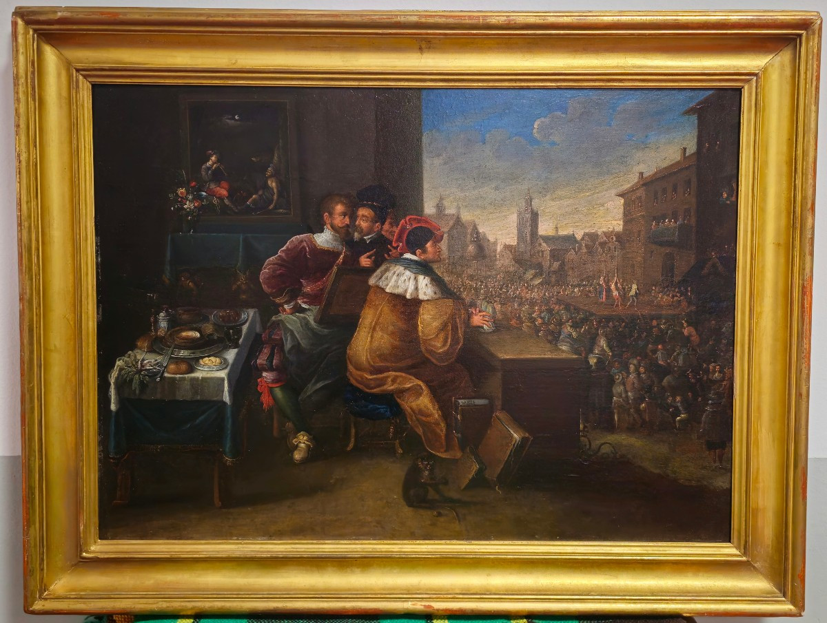 Daniel Hagens Oil On Panel "allegory Of Bad Government"