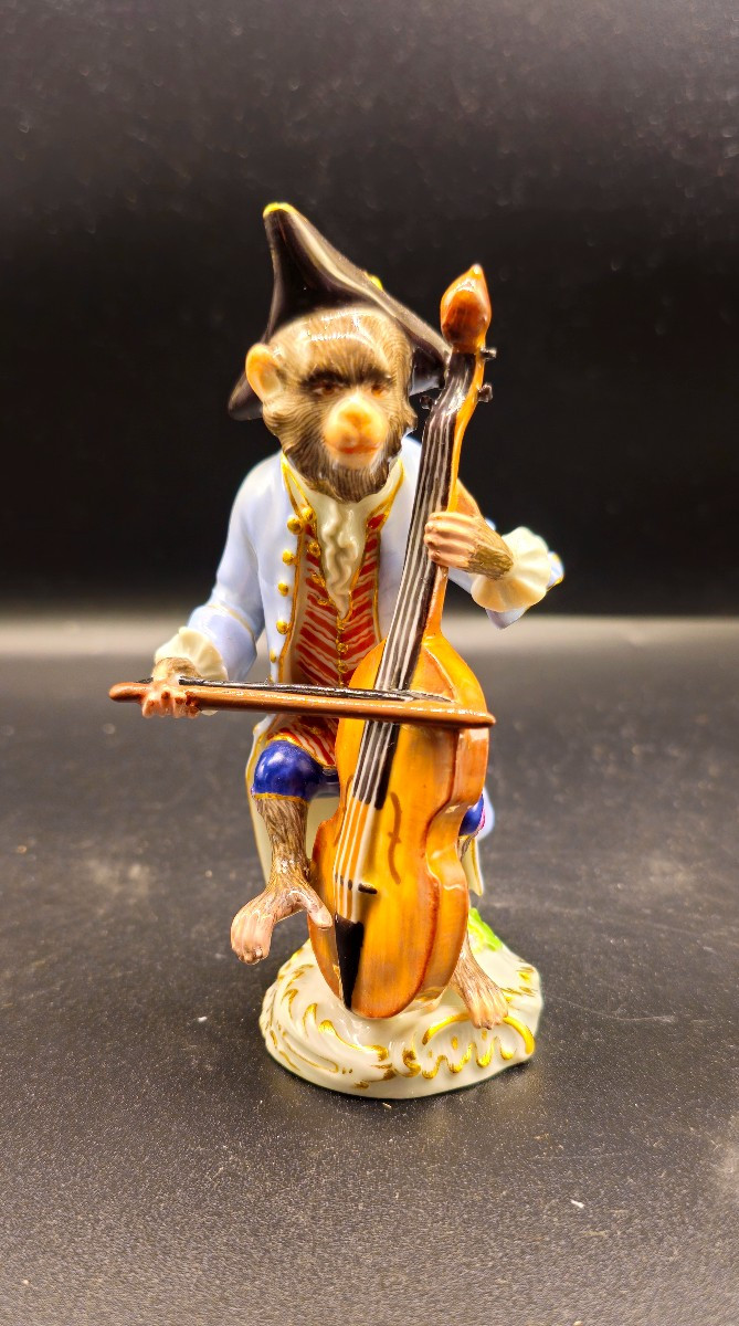Meissen Monkey Cellist