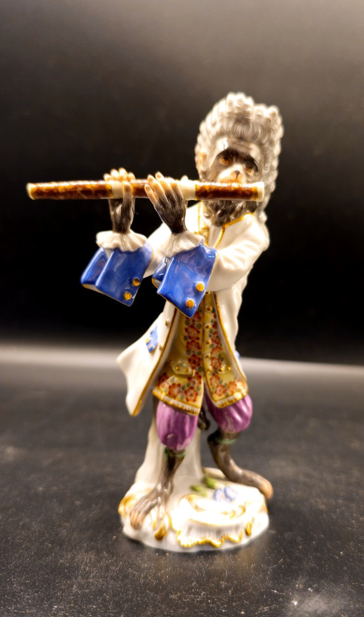 Singe joueur de flûte de Meissen