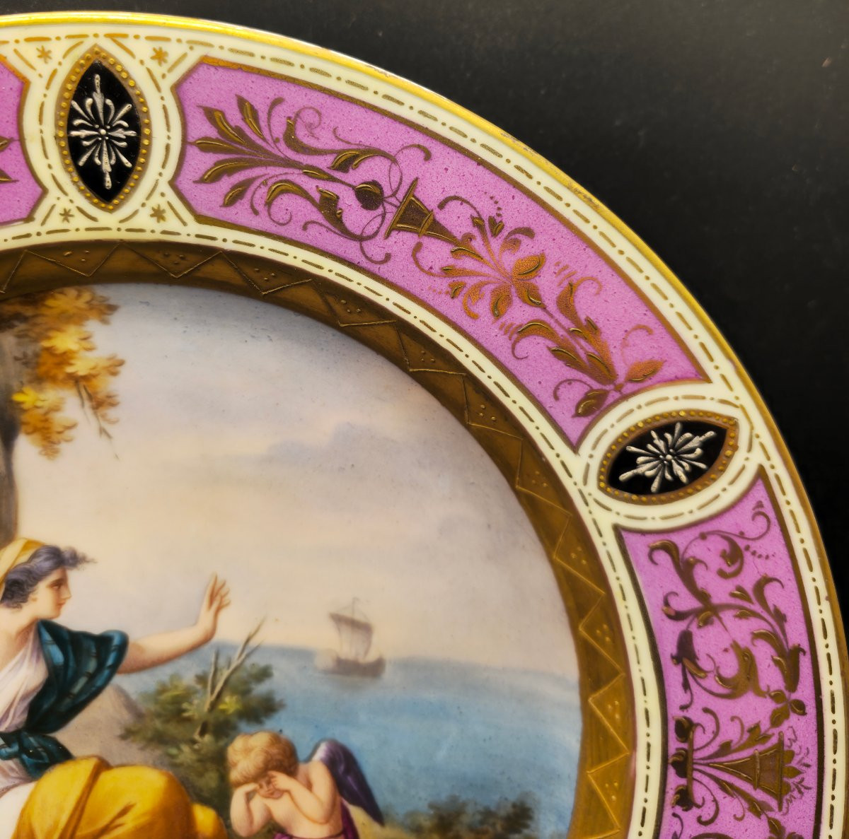 Assiette de la Manufacture Impériale de Vienne 35 cm-photo-4