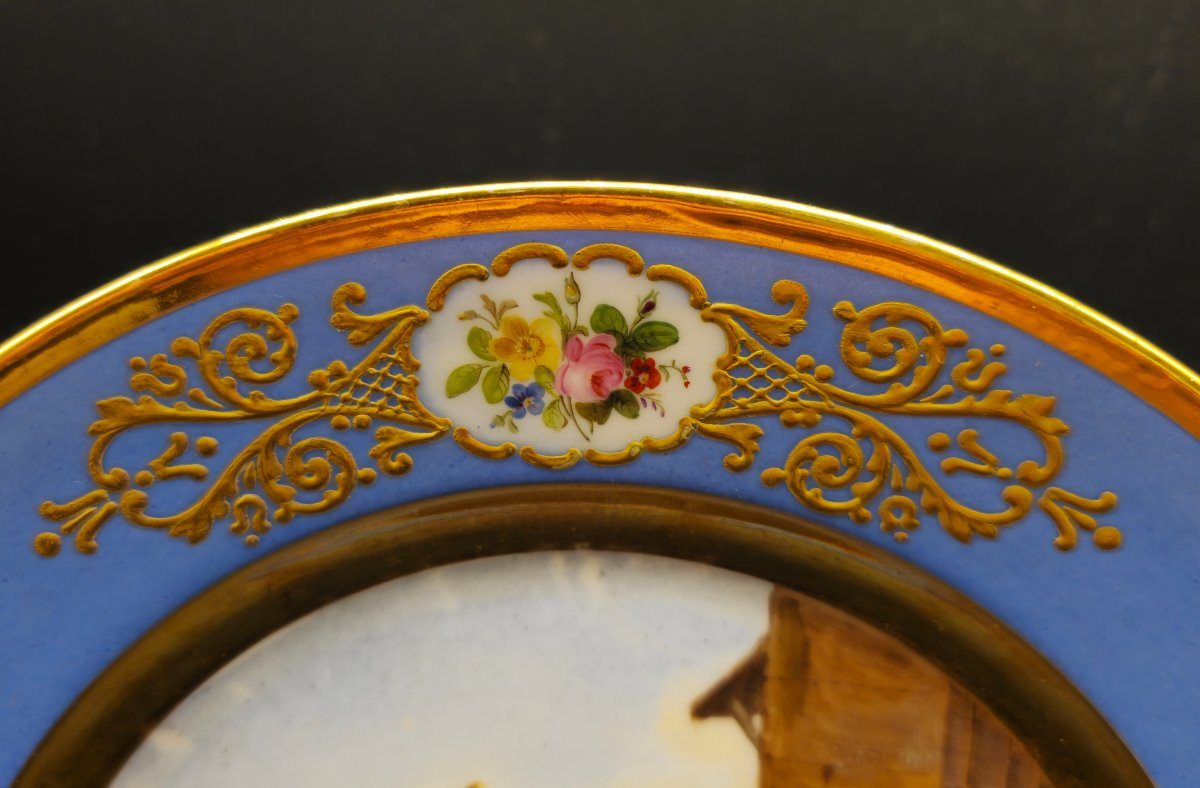 Assiette en porcelaine représentant les costumes du canton de Vaud, manufacture parisienn Darte-photo-4