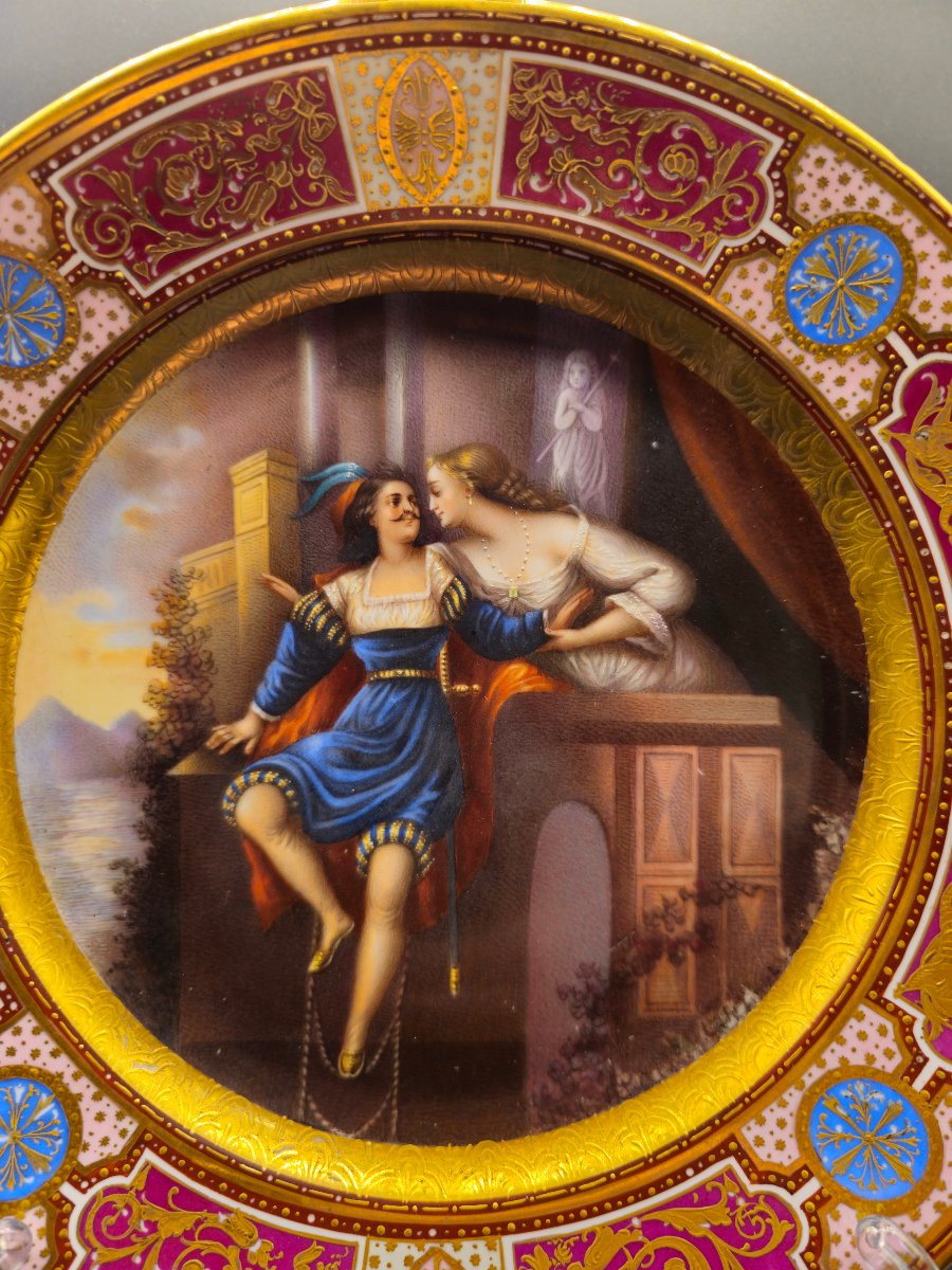 Assiette Roméo et Juliette de la Manufacture Impériale de Vienne-photo-2