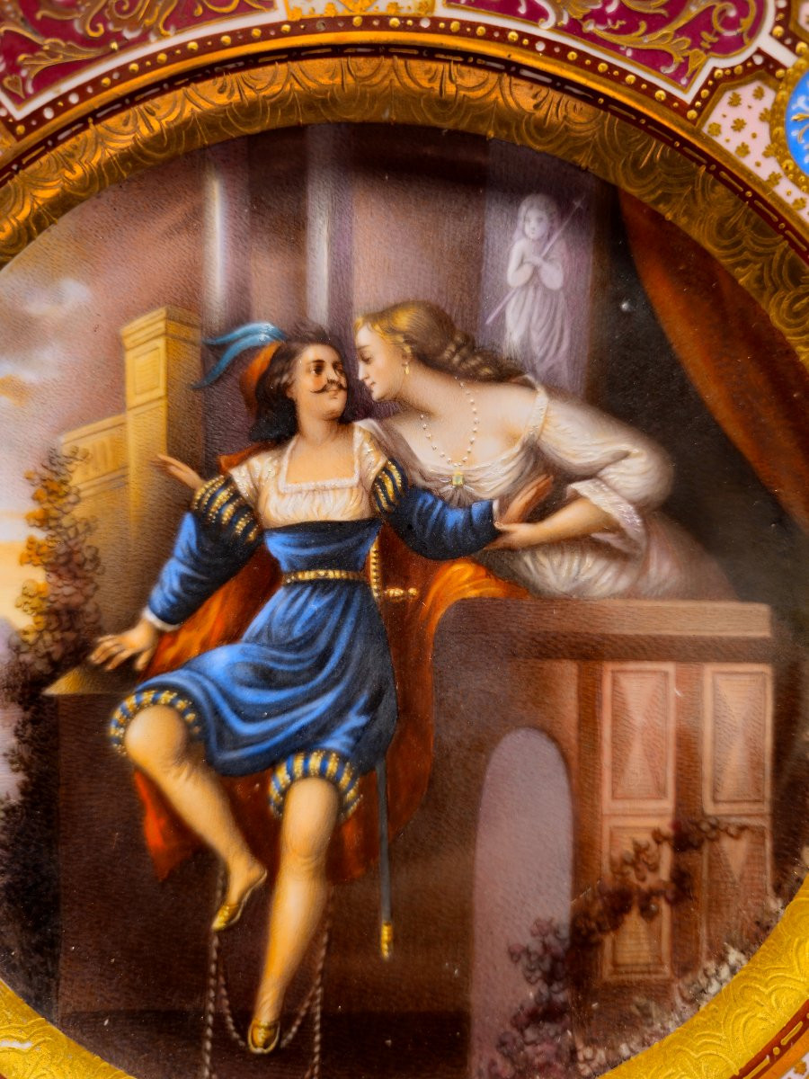 Assiette Roméo et Juliette de la Manufacture Impériale de Vienne-photo-3
