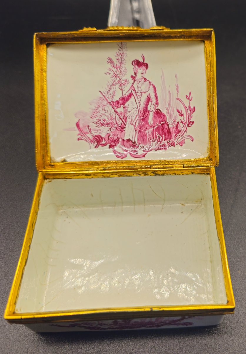 Enamel Snuffbox With Sanguine Decoration-photo-4
