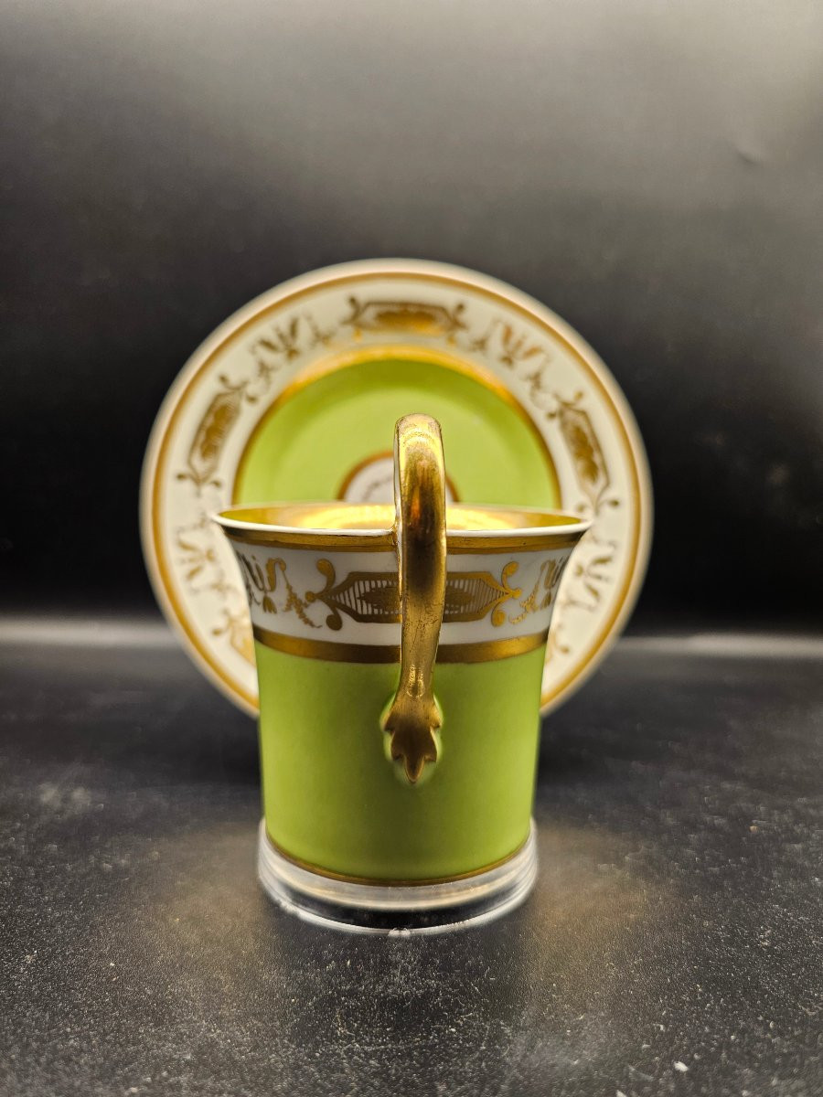 Tasse et soucoupe château de Schönbrunn, datées de 1823, Manufacture Imperiale de Vienne-photo-4