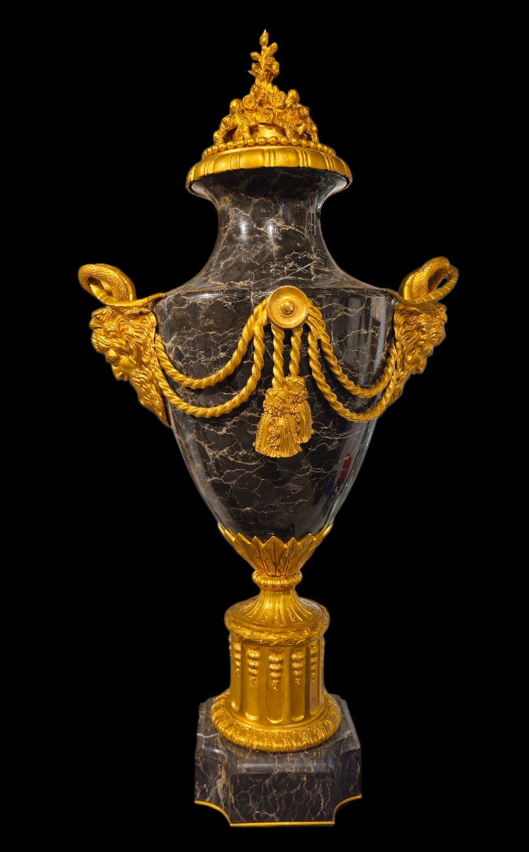 Vases en marbre de Portoro et bronzes dorés Napoléon III-photo-2