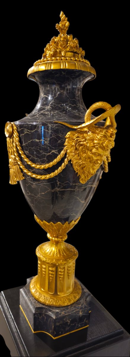 Vases en marbre de Portoro et bronzes dorés Napoléon III-photo-3