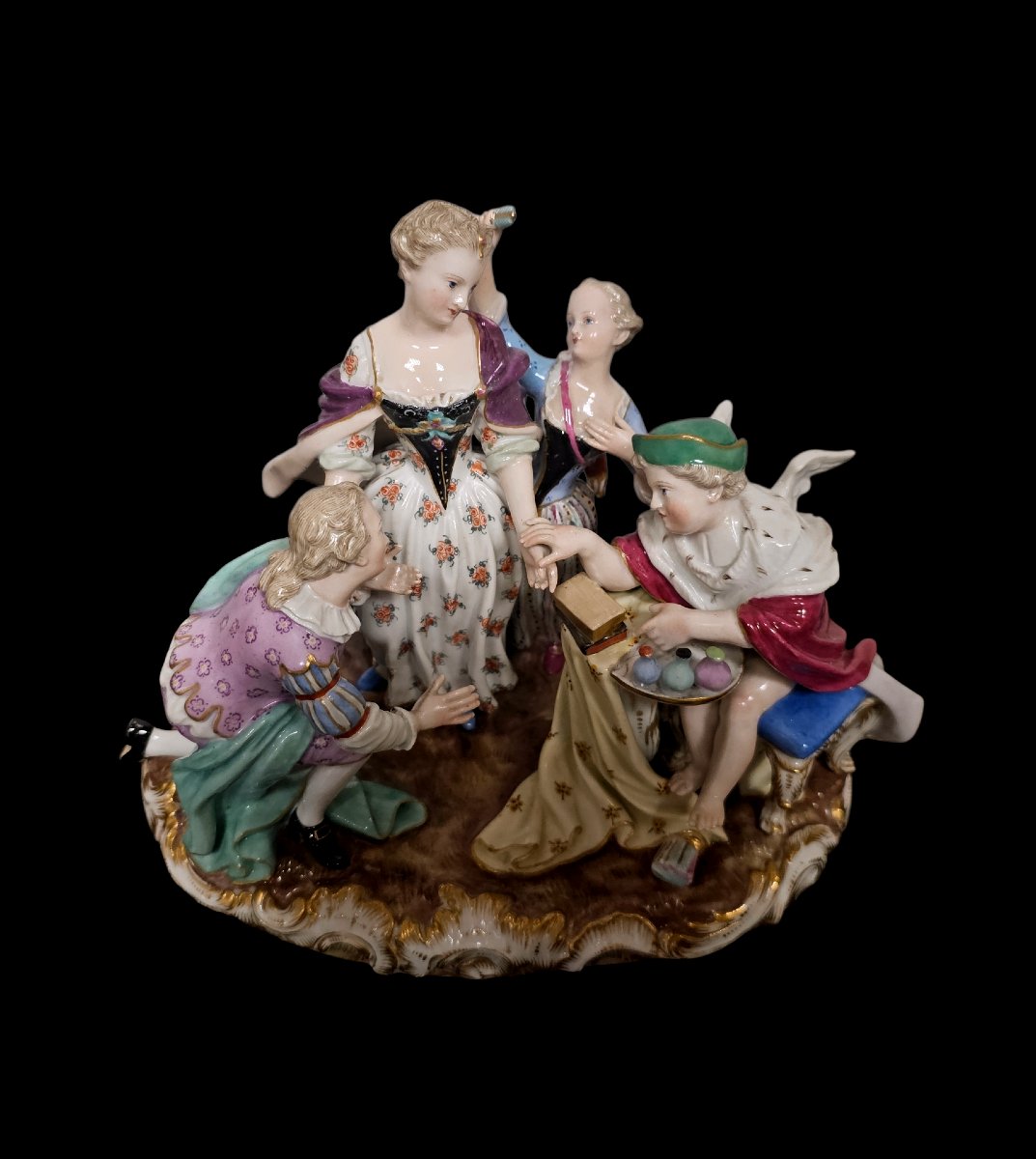 Meissen Porcelain Group Depicting The Elixir Of Love-photo-2