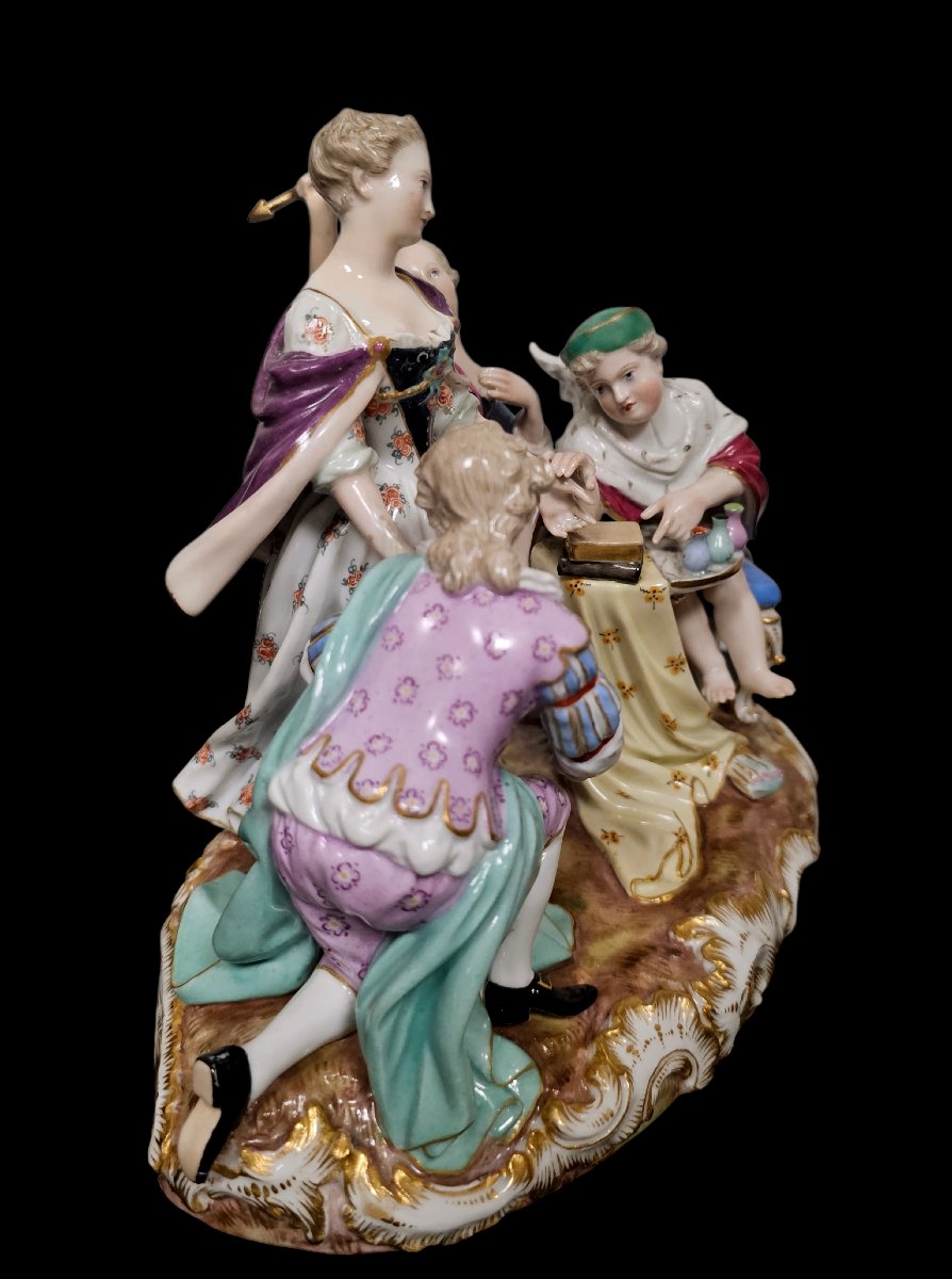 Meissen Porcelain Group Depicting The Elixir Of Love-photo-3