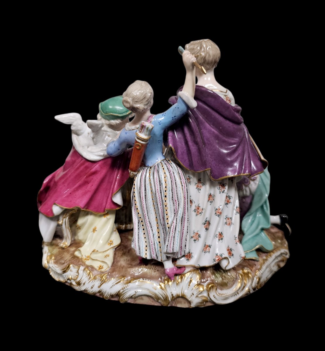 Meissen Porcelain Group Depicting The Elixir Of Love-photo-2