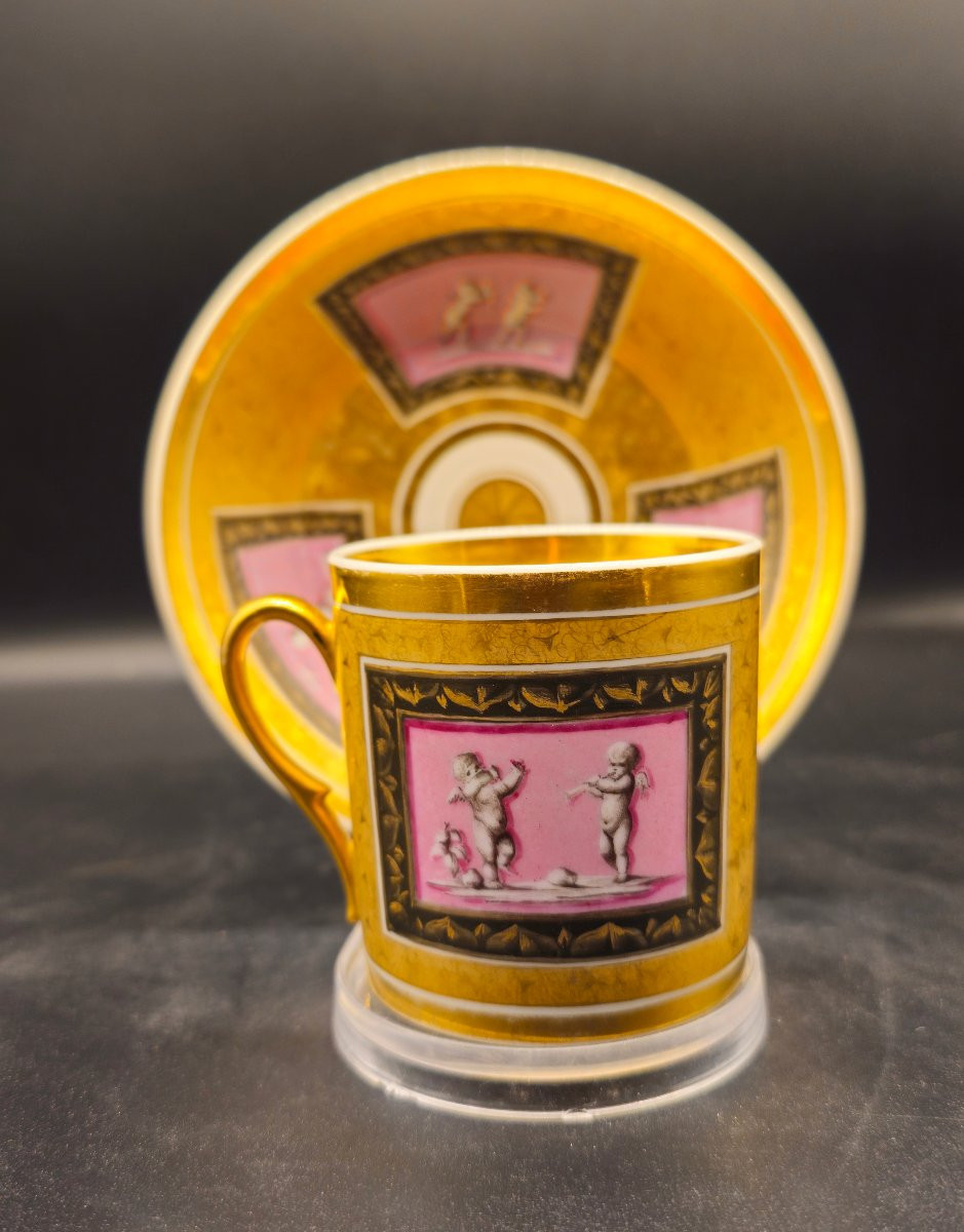 Empire Cup And Saucer By The Nast Manufactory, Paris-photo-2