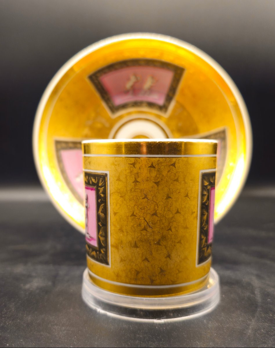 Empire Cup And Saucer By The Nast Manufactory, Paris-photo-4