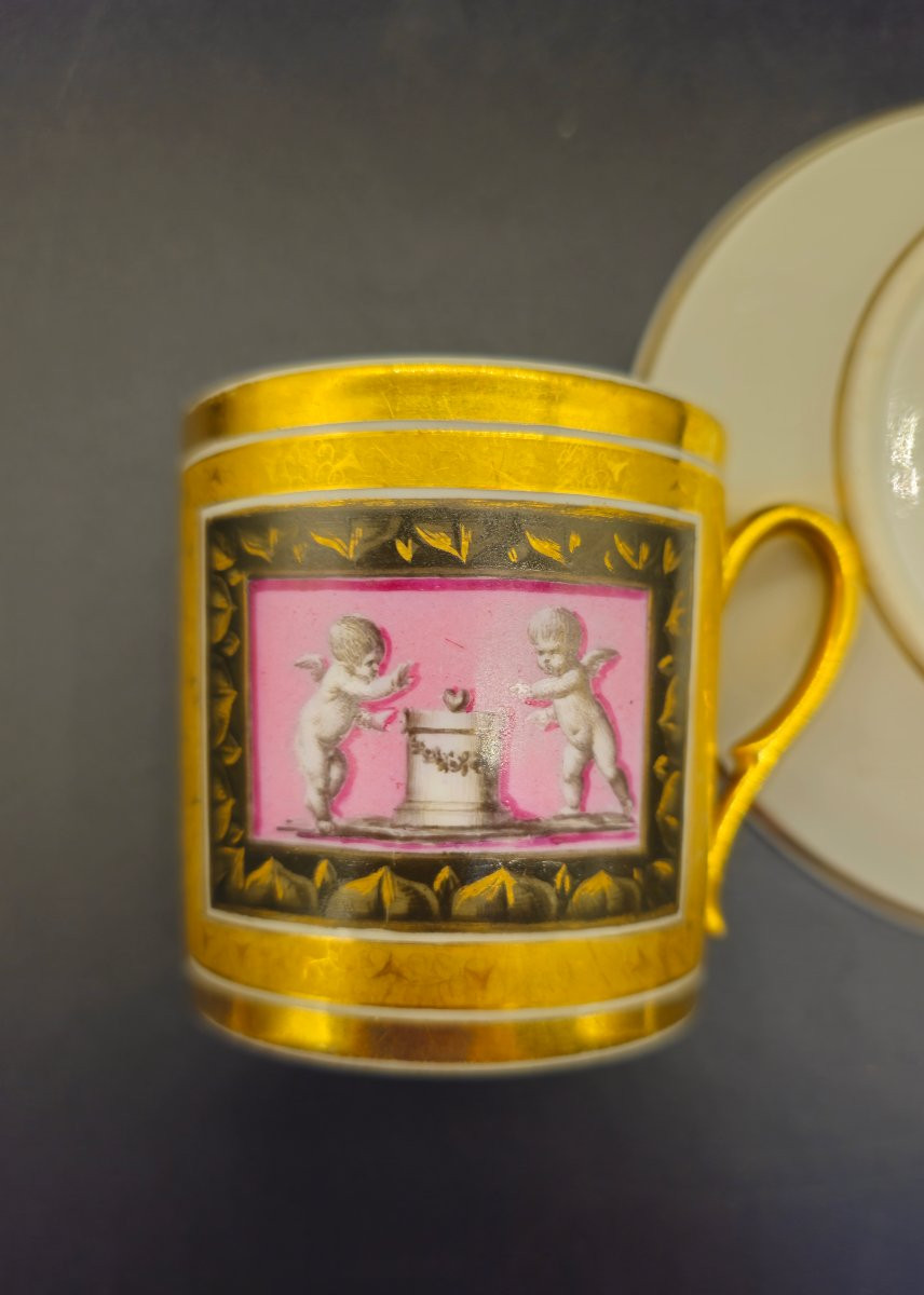 Empire Cup And Saucer By The Nast Manufactory, Paris-photo-1