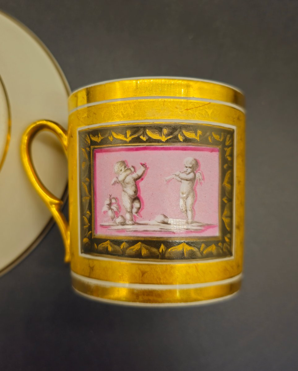 Empire Cup And Saucer By The Nast Manufactory, Paris-photo-2