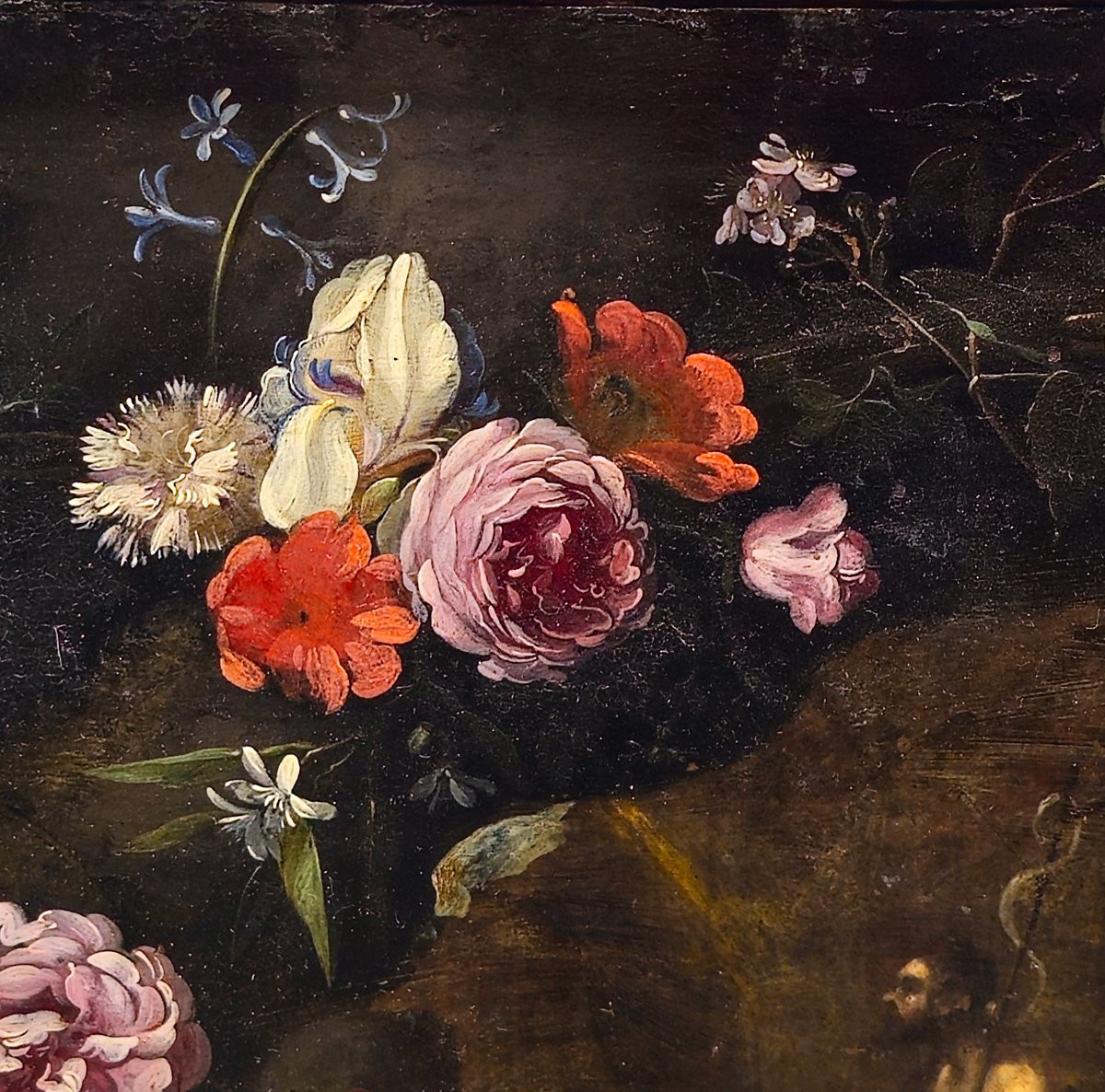 Daniel Seghers Saint Jean-Baptiste au sein d’une guirlande florale, huile sur cuivre-photo-3