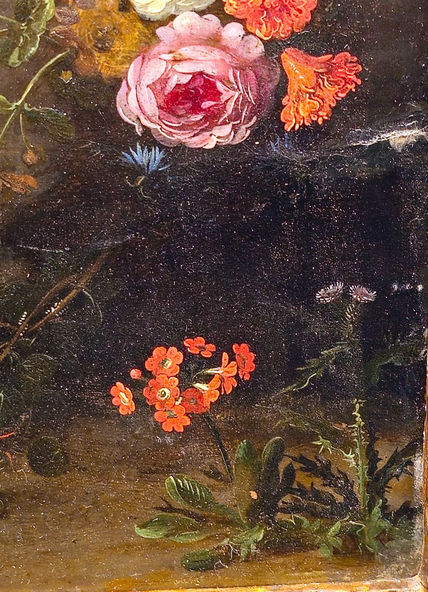 Daniel Seghers Saint Jean-Baptiste au sein d’une guirlande florale, huile sur cuivre-photo-5