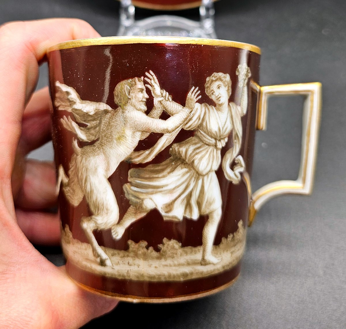 Large Cup And Saucer Real Fabbrica Ferdinandea Naples 1790-1800 Porcelain-photo-4