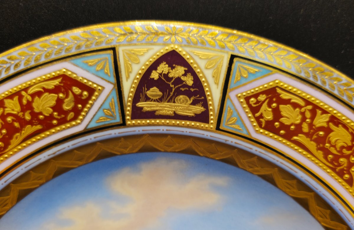 Plat en porcelaine de Vienne 1825–1830, Cupidon avec les Trois Grâces-photo-4