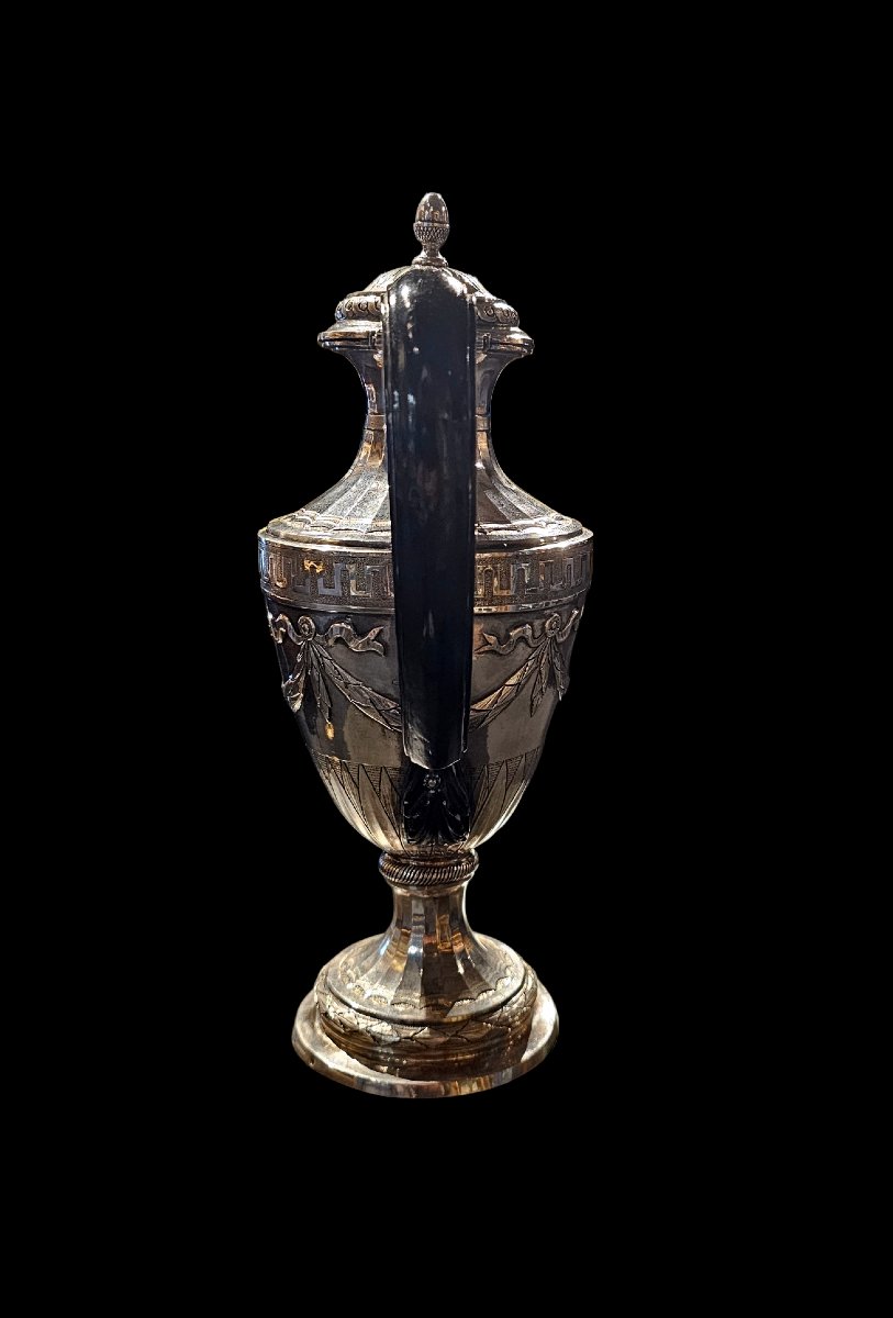 Cafetière en argent Pérouse 1780, griffon, étoile et Bourbon di Sorbello-photo-1