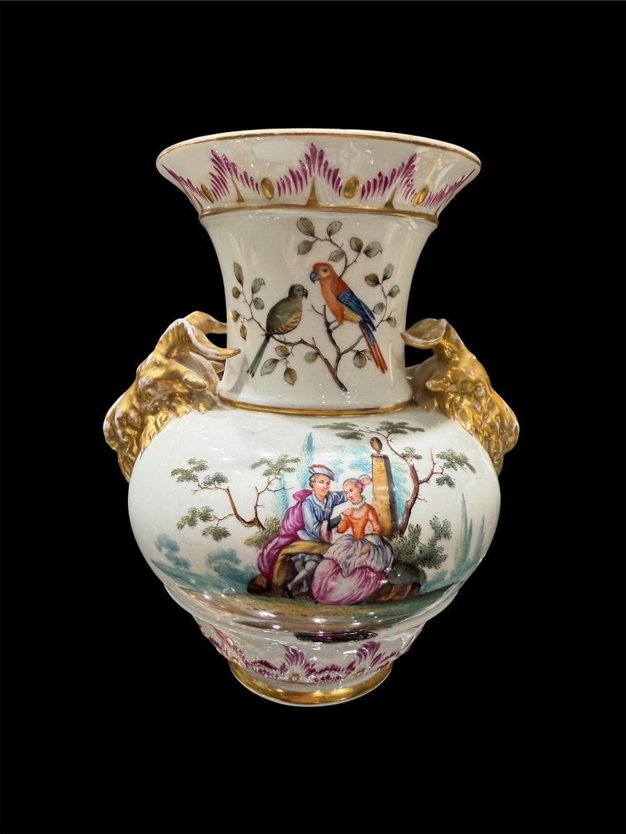 Rare paire de vases en porcelaine KPM Berlin, époque Biedermeier, vers 1830–1840-photo-3