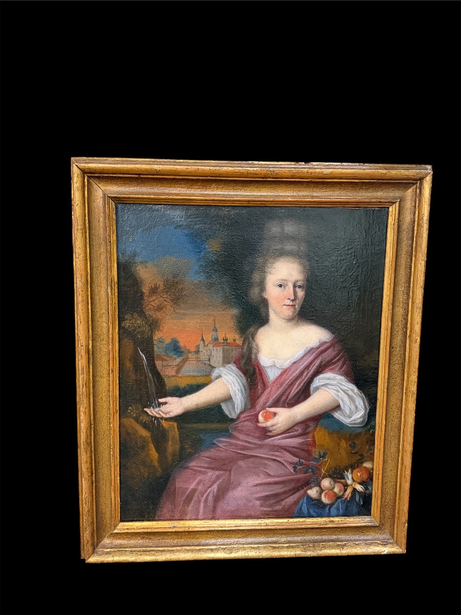 PORTRAIT ALLÉGORIQUE D’UNE NOBLE DAME — ÉCOLE AUSTRO-BOHÉMIENNE, FIN XVIIe SIÈCLE-photo-2