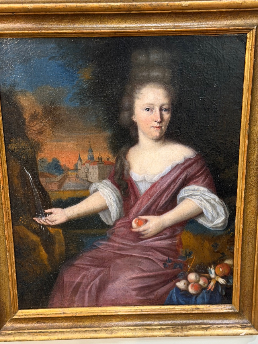 PORTRAIT ALLÉGORIQUE D’UNE NOBLE DAME — ÉCOLE AUSTRO-BOHÉMIENNE, FIN XVIIe SIÈCLE-photo-3