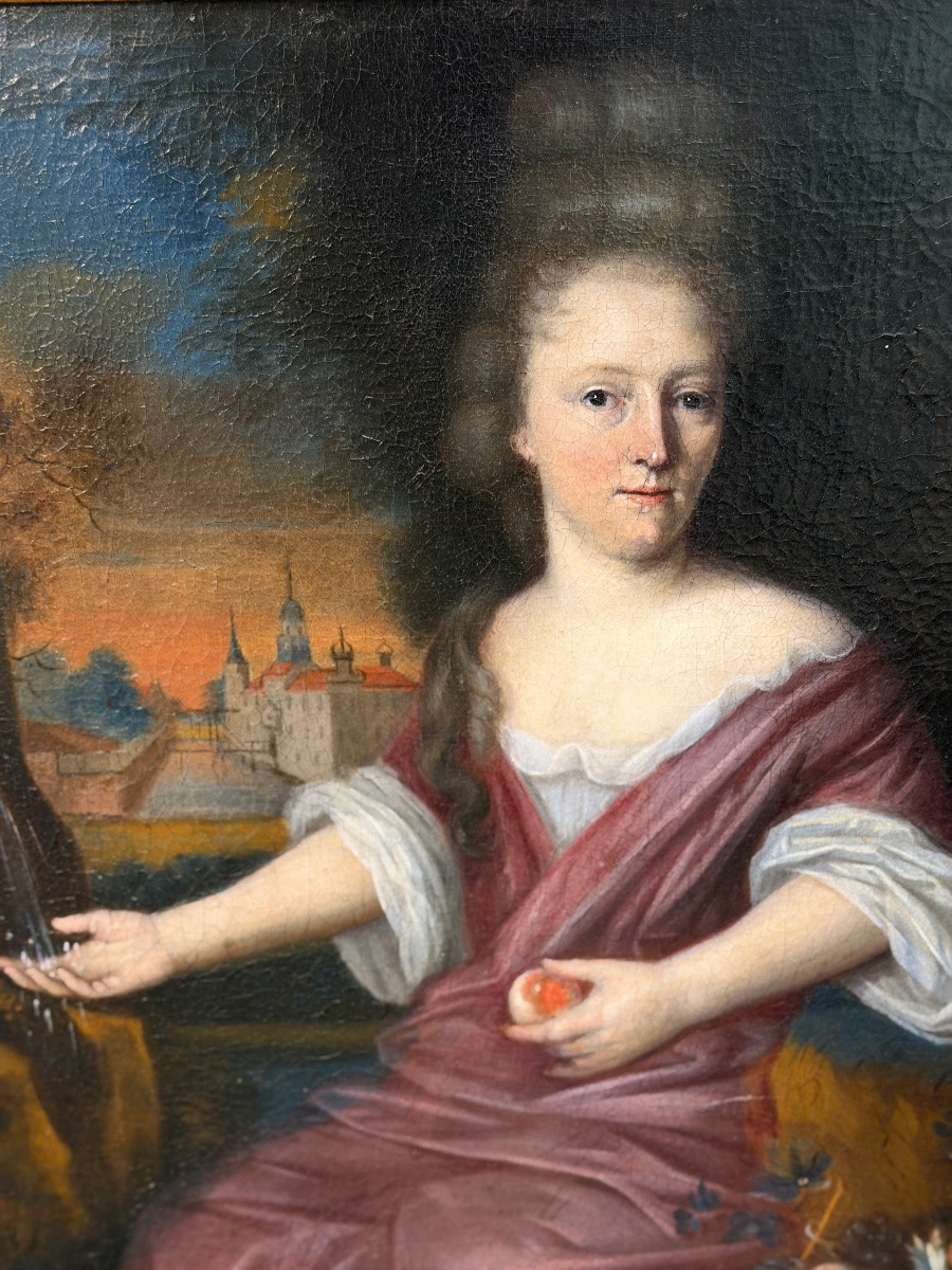 PORTRAIT ALLÉGORIQUE D’UNE NOBLE DAME — ÉCOLE AUSTRO-BOHÉMIENNE, FIN XVIIe SIÈCLE-photo-4