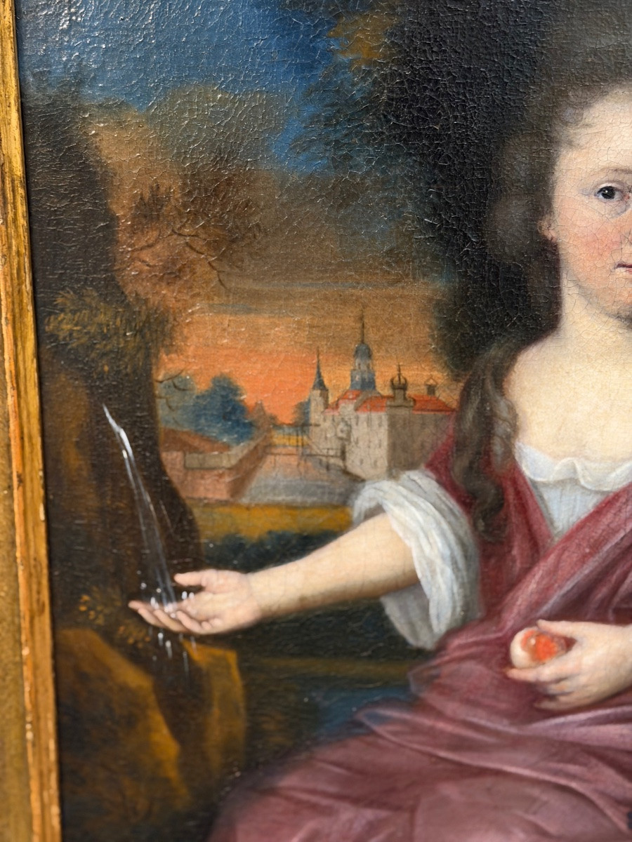 PORTRAIT ALLÉGORIQUE D’UNE NOBLE DAME — ÉCOLE AUSTRO-BOHÉMIENNE, FIN XVIIe SIÈCLE-photo-2