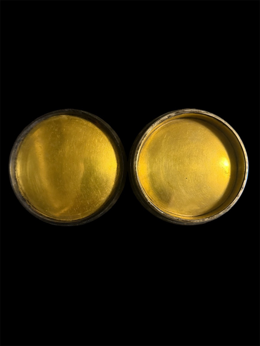 Tabatière vermeil, jaspe et écaille avec micromosaïque — Temple de la Sibylle, Tivoli, v. 1810-photo-1