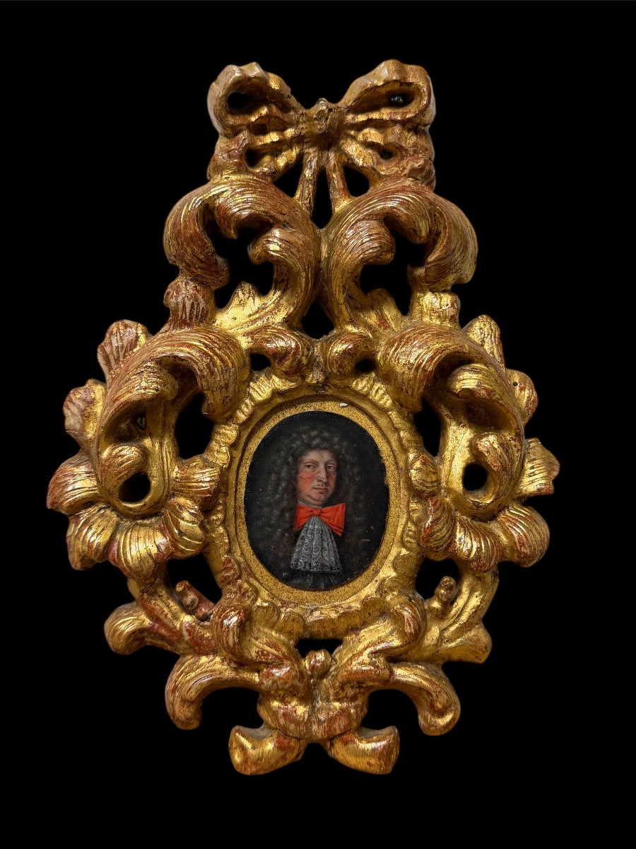 Portrait de nobleman français sur cuivre Louis XIV