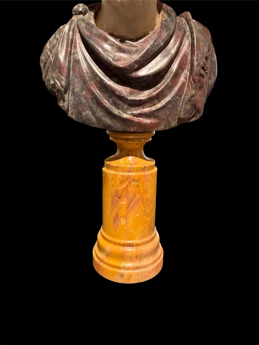 Paire de Bustes en Marbre Statuaire - Marc Aurèle et Titus - Époque du Grand Tour,Fin XVII S.-photo-5