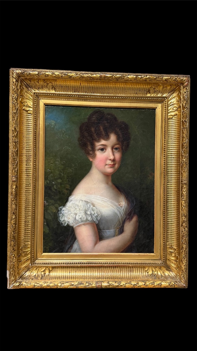 Portrait d'une jeune femme, huile sur toile, école française, époque Empire, vers 1805–1820-photo-2
