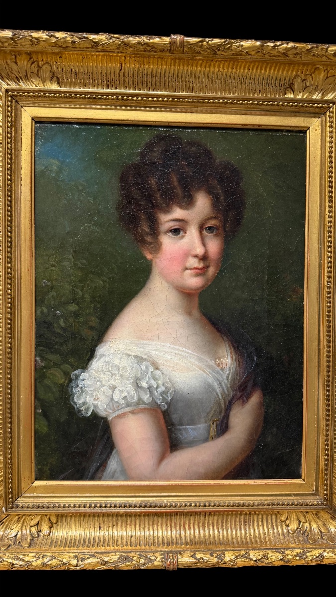 Portrait d'une jeune femme, huile sur toile, école française, époque Empire, vers 1805–1820-photo-3