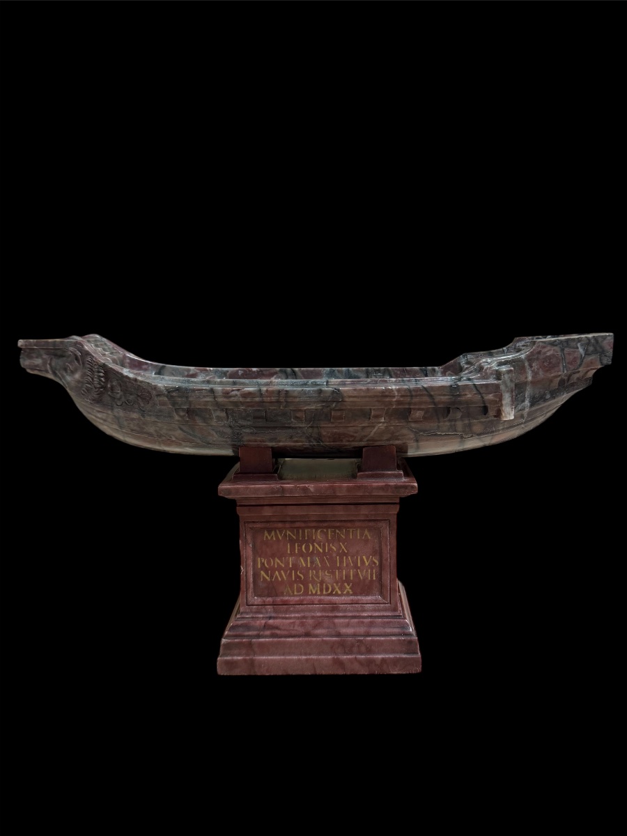 Benedetto Boschetti — Navicelle en marbre rosso antico et africain, Grand Tour Rome-photo-2