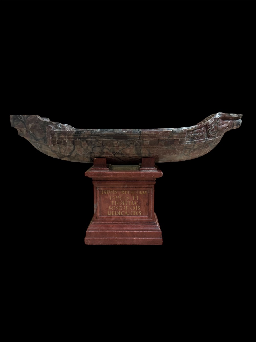 Benedetto Boschetti — Navicelle en marbre rosso antico et africain, Grand Tour Rome