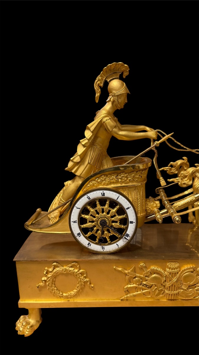 Pendule au char de Jason, bronze doré, France, époque Empire-photo-3