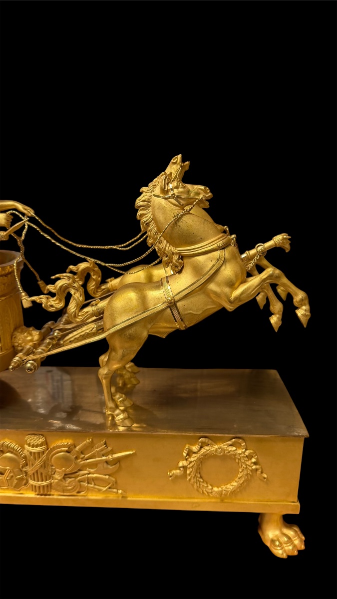 Pendule au char de Jason, bronze doré, France, époque Empire-photo-4