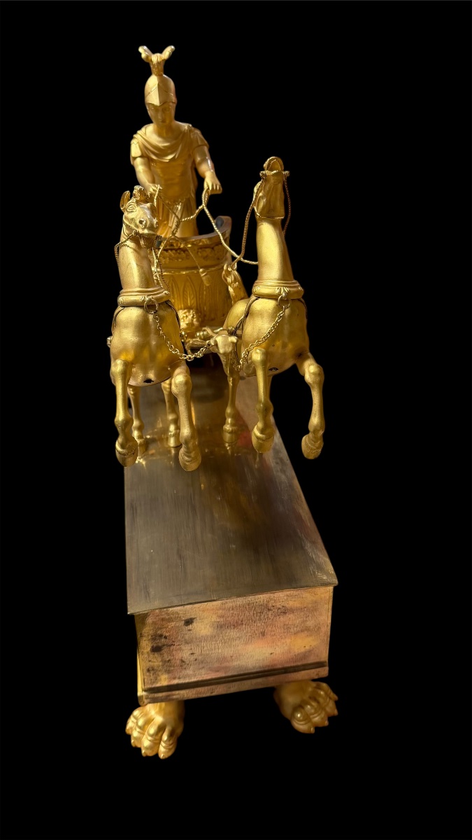 Pendule au char de Jason, bronze doré, France, époque Empire-photo-2