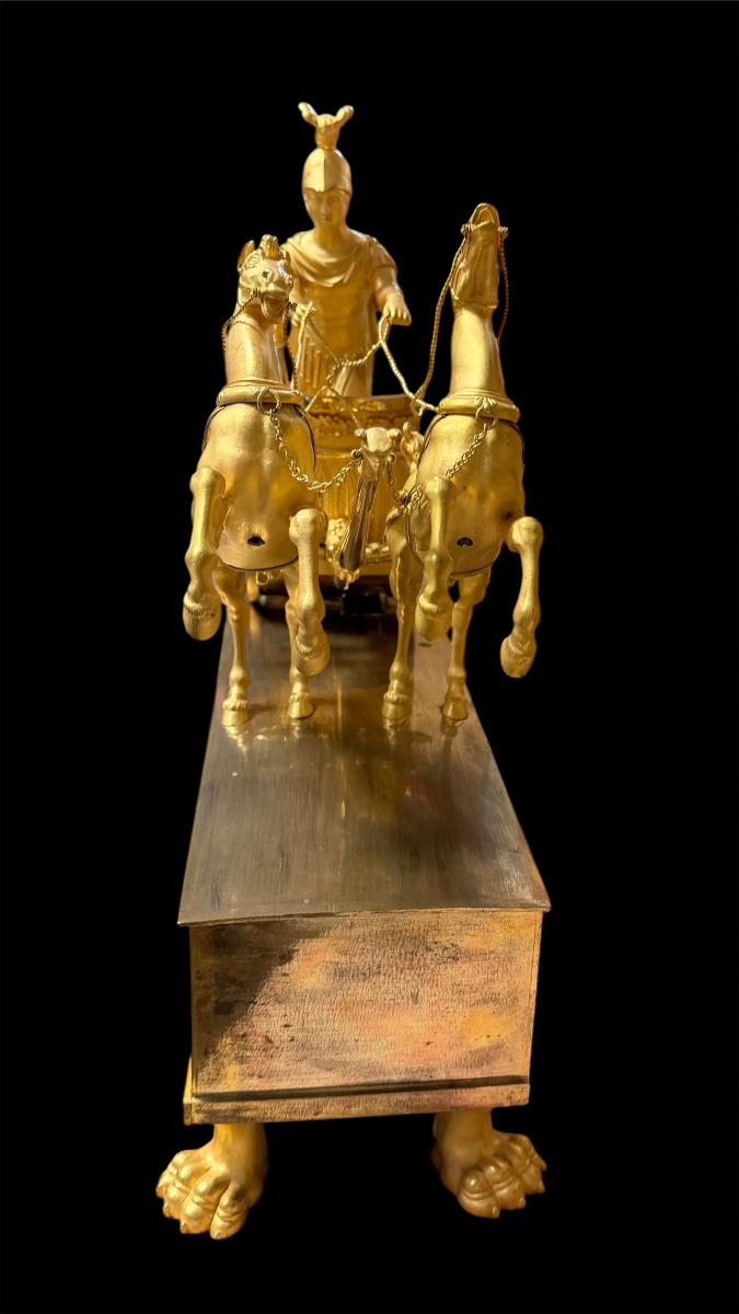 Pendule au char de Jason, bronze doré, France, époque Empire-photo-3
