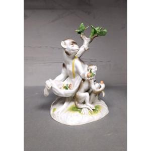 Group Of Meissen Monkeys