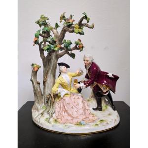 Meissen Porcelain Group "the Elector Of Saxony"