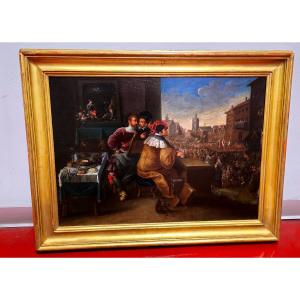 Daniel Hagens Oil On Panel "allegory Of Bad Government"