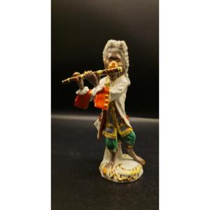 Singe joueur de flûte de Meissen