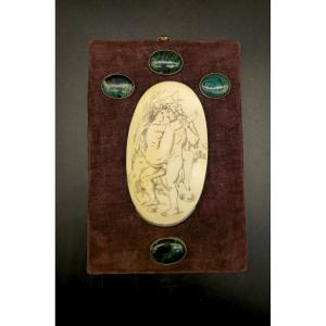 Dieppe Engraved Ivory Plaque Depicting Hercules And Omphale – Erotic Mythological Scene