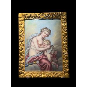 Enamel Painting Depicting Venus And Cupid - Neoclassical Period