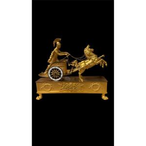 Pendule au char de Jason, bronze doré, France, époque Empire